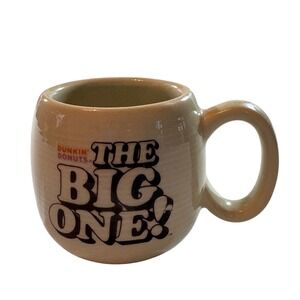 Vintage Dunkin Donuts The Big One Coffee Mug Bel Terr Ceramic Tan Barrel Cup